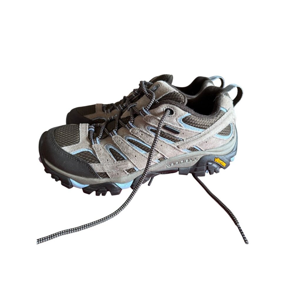 Merrell Women’s Hiking Trail Shoes Vibram Sole Gray Taupe Lightly Worn Size 10 - Picture 3 of 10